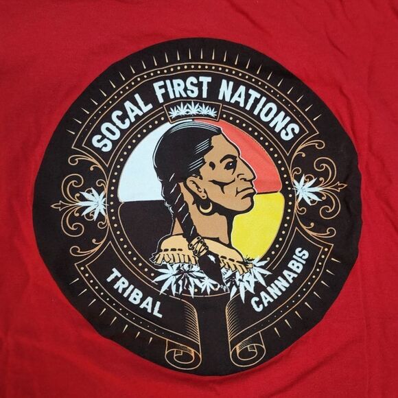 SoCal First Nation's Tribal Cannabis graphic red tee - size XL, made in Mexico - Picture 7 of 7